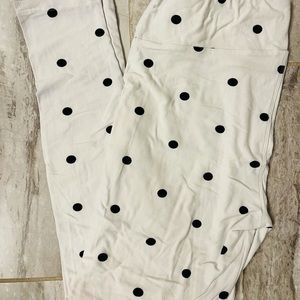 TC White with Black Polka Dot Lularoe Leggings